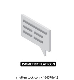 Message cloud isometric icon isolated