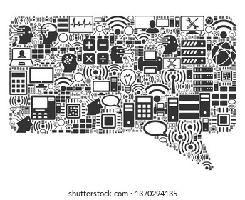 Message Cloud mosaic icon combined for bigdata and computing purposes. Vector message cloud mosaics are combined from computer, calculator, connections, wi-fi, network,