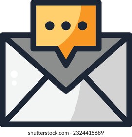Icono de línea de color de mensaje - Icono único, vector