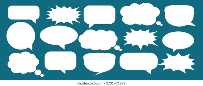 Message comment chat box. Collection of speech bubbles, text boxes, and conversation chats in comic form. Speech bubble vector set. Social media comment column.