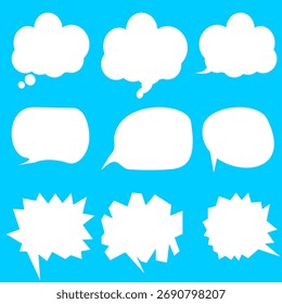Message comment chat box. speech bubble collection, text box, and conversation chat in comic. speech bubble vector set