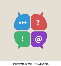 Message comment logo, dialog icon. Bubbles with information, discussion symbol. Teamwork sign, conference