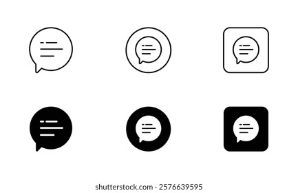 Message, comment, speech bubble, chat box, conversation, chat, talk, Outline signs and more, perfect for websites, apps, and print projects; these scalable icons are fully customizable for print.