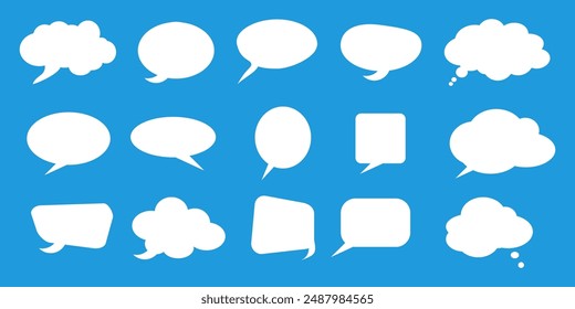 Message comments chat box. Collection of speech bubbles, text boxes and conversation chats in comics. Vektor set of speech bubbles.