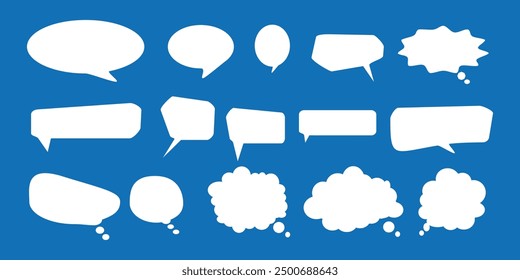 Message comments chat box. Collection of speech bubbles, text boxes and conversation chats in comics. Vektor set of speech bubbles.