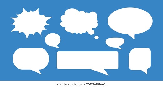 Message comments chat box. Collection of speech bubbles, text boxes and conversation chats in comics. Vektor set of speech bubbles.