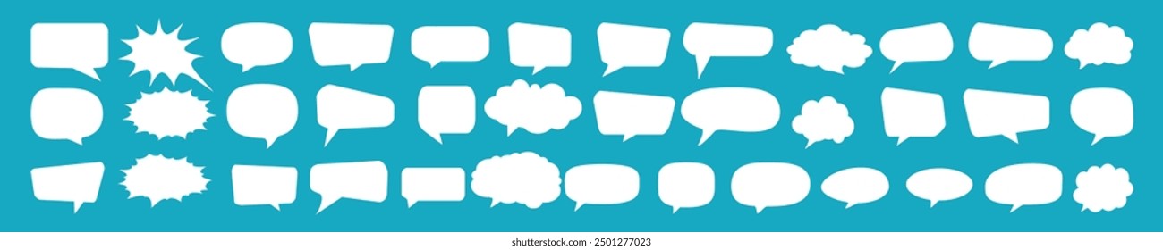 Message comments chat box. Collection of speech bubbles, text boxes and conversation chats in comics. Vektor set of speech bubbles.