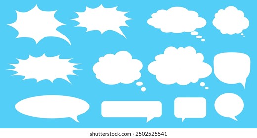 Message comments chat box. Collection of speech bubbles, text boxes and conversation chats in comics. Vektor set of speech bubbles.