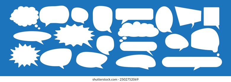 Cuadro de chat de comentarios de mensajes. Colección de burbujas de discurso, cuadros de texto y chats de conversación en cómics. Vector conjunto de burbujas de discurso.