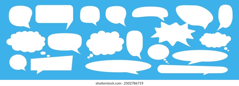 Message comments chat box. Collection of speech bubbles, text boxes and conversation chats in comics. Vektor set of speech bubbles.