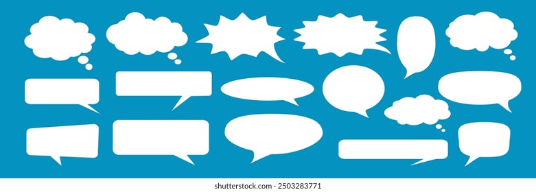 Message comments chat box. Collection of speech bubbles, text boxes and conversation chats in comics. Vektor set of speech bubbles.