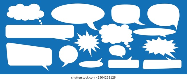 Message comments chat box. Collection of speech bubbles, text boxes and conversation chats in comics. Vektor set of speech bubbles.