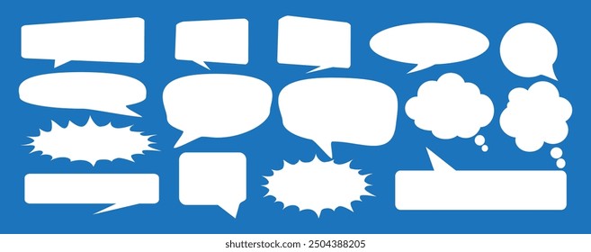 Cuadro de chat de comentarios de mensajes. Colección de burbujas de discurso, cuadros de texto y chats de conversación en cómics. Vector conjunto de burbujas de discurso.