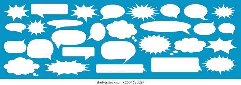 Message comments chat box. Collection of speech bubbles, text boxes and conversation chats in comics. Vektor set of speech bubbles.
