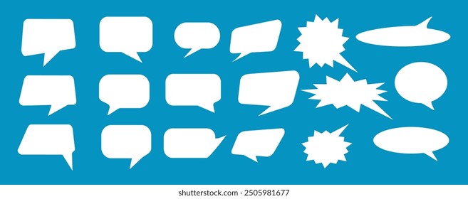 Message comments chat box. Collection of speech bubbles, text boxes and conversation chats in comics. Vektor set of speech bubbles.