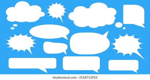 Message comments chat box. Collection of speech bubbles, text boxes and conversation chats in comics. Vektor set of speech bubbles.