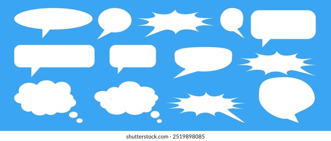 Caixa de chat de comentários de mensagem. Coleção de balões de fala, caixas de texto e bate-papos de conversa em quadrinhos. Vektor conjunto de bolhas de fala.