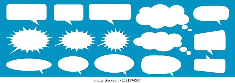 Message comments chat box. Collection of speech bubbles, text boxes and conversation chats in comics. Vektor set of speech bubbles.