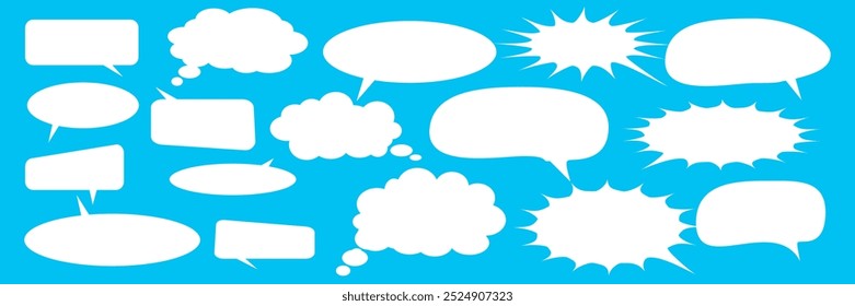 Caixa de chat de comentários de mensagem. Coleção de balões de fala, caixas de texto e bate-papos de conversa em quadrinhos. Vektor conjunto de bolhas de fala.