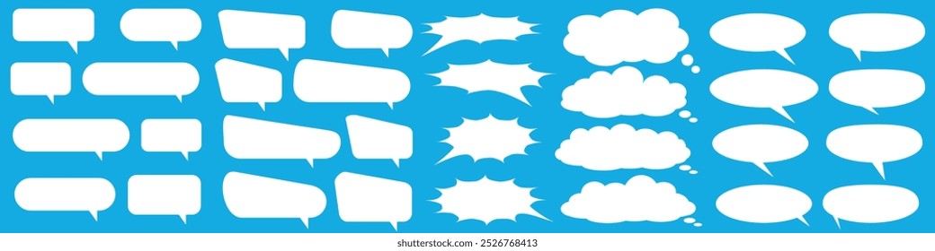 Message comments chat box. Collection of speech bubbles, text boxes and conversation chats in comics. Vektor set of speech bubbles.
