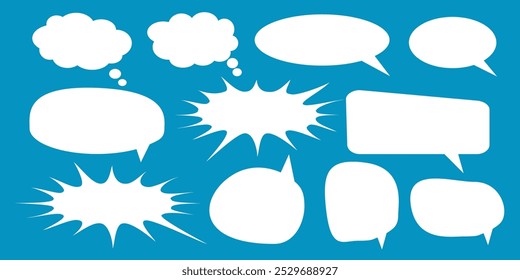 Message comments chat box. Collection of speech bubbles, text boxes and conversation chats in comics. Vektor set of speech bubbles.