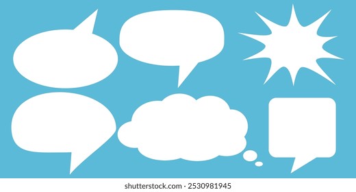 Message comments chat box. Collection of speech bubbles, text boxes and conversation chats in comics. Vektor set of speech bubbles.