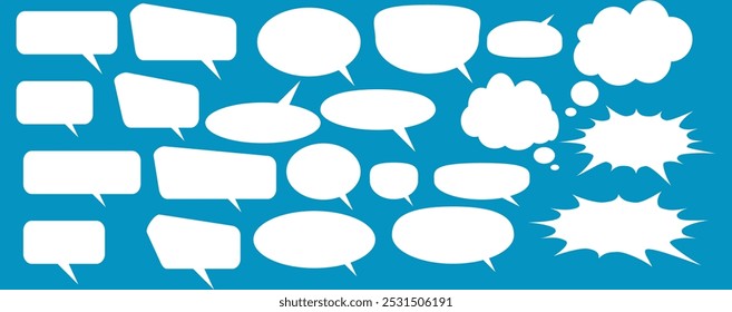 Message comments chat box. Collection of speech bubbles, text boxes and conversation chats in comics. Vektor set of speech bubbles.