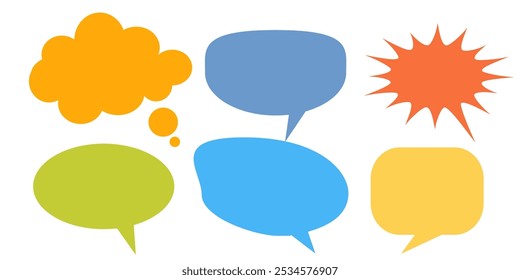 Message comments chat box. Collection of speech bubbles, text boxes and conversation chats in comics. Vektor set of speech bubbles.