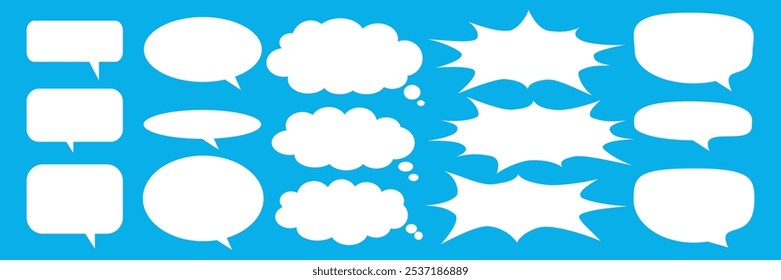 Message comments chat box. Collection of speech bubbles, text boxes and conversation chats in comics. Vektor set of speech bubbles.