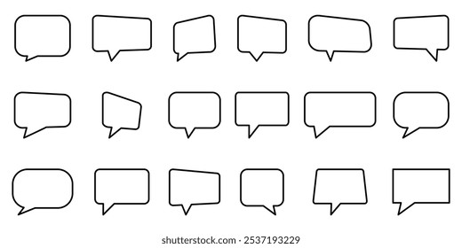 Message comments chat box. Collection of speech bubbles, text boxes and conversation chats in comics. Vector set of speech bubbles. EPS 10.