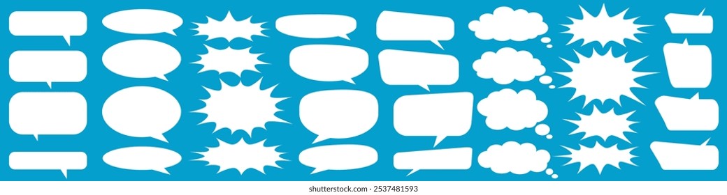 Caixa de chat de comentários de mensagem. Coleção de balões de fala, caixas de texto e bate-papos de conversa em quadrinhos. Vektor conjunto de bolhas de fala.