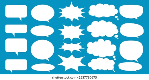 Caixa de chat de comentários de mensagem. Coleção de balões de fala, caixas de texto e bate-papos de conversa em quadrinhos. Vektor conjunto de bolhas de fala.