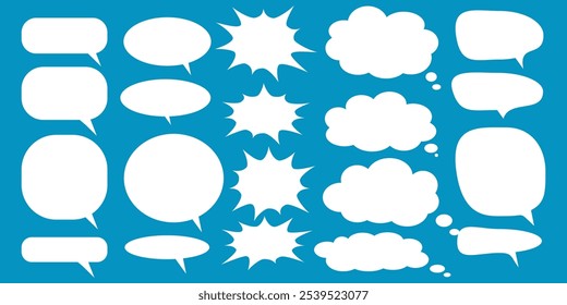 Caixa de chat de comentários de mensagem. Coleção de balões de fala, caixas de texto e bate-papos de conversa em quadrinhos. Vektor conjunto de bolhas de fala.