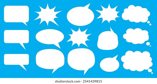 Message comments chat box. Collection of speech bubbles, text boxes and conversation chats in comics. Vektor set of speech bubbles.