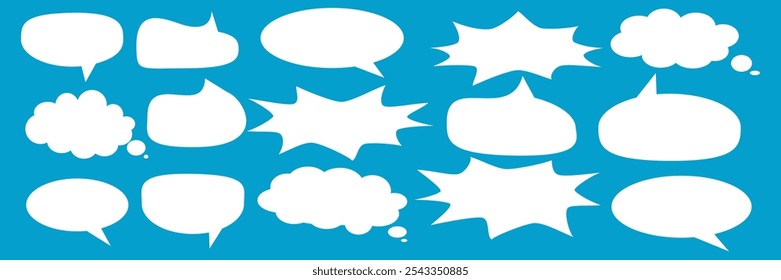 Message comments chat box. Collection of speech bubbles, text boxes and conversation chats in comics. Vektor set of speech bubbles.