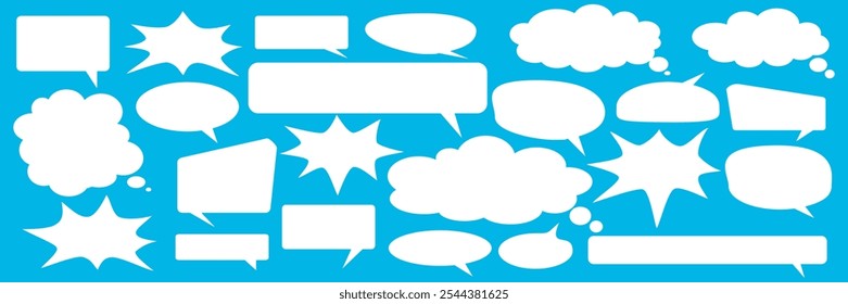 Message comments chat box. Collection of speech bubbles, text boxes and conversation chats in comics. Vektor set of speech bubbles.