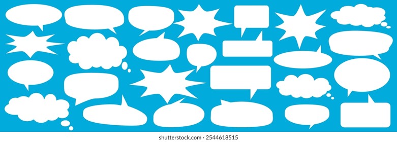 Message comments chat box. Collection of speech bubbles, text boxes and conversation chats in comics. Vektor set of speech bubbles.