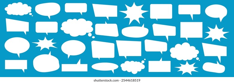 Message comments chat box. Collection of speech bubbles, text boxes and conversation chats in comics. Vektor set of speech bubbles.