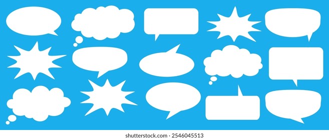 Caixa de chat de comentários de mensagem. Coleção de balões de fala, caixas de texto e bate-papos de conversa em quadrinhos. Vektor conjunto de bolhas de fala.