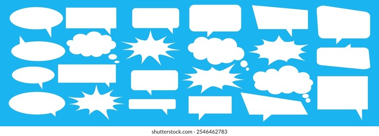 Message comments chat box. Collection of speech bubbles, text boxes and conversation chats in comics. Vektor set of speech bubbles.