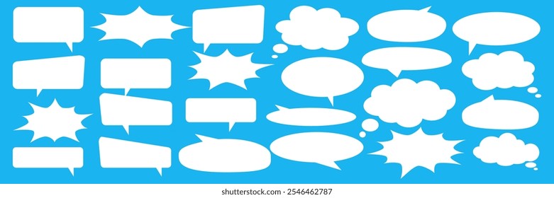 Message comments chat box. Collection of speech bubbles, text boxes and conversation chats in comics. Vektor set of speech bubbles.