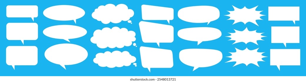Caixa de chat de comentários de mensagem. Coleção de balões de fala, caixas de texto e bate-papos de conversa em quadrinhos. Vektor conjunto de bolhas de fala.
