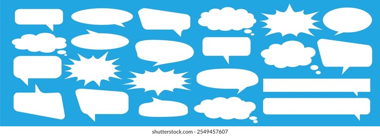 Message comments chat box. Collection of speech bubbles, text boxes and conversation chats in comics. Vektor set of speech bubbles.