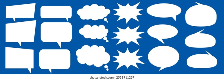 Message comments chat box. Collection of speech bubbles, text boxes and conversation chats in comics. Vektor set of speech bubbles.