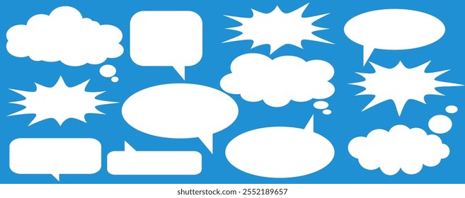 Caixa de chat de comentários de mensagem. Coleção de balões de fala, caixas de texto e bate-papos de conversa em quadrinhos. Vektor conjunto de bolhas de fala.