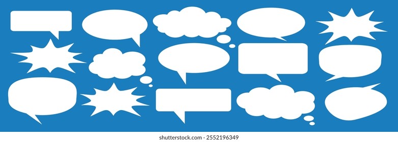 Message comments chat box. Collection of speech bubbles, text boxes and conversation chats in comics. Vektor set of speech bubbles.