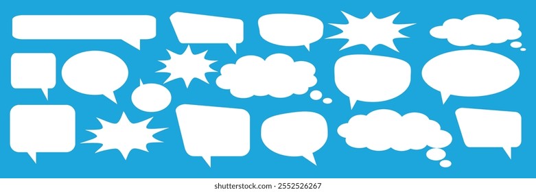 Caixa de chat de comentários de mensagem. Coleção de balões de fala, caixas de texto e bate-papos de conversa em quadrinhos. Vektor conjunto de bolhas de fala.