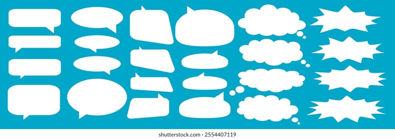 Message comments chat box. Collection of speech bubbles, text boxes and conversation chats in comics. Vektor set of speech bubbles.