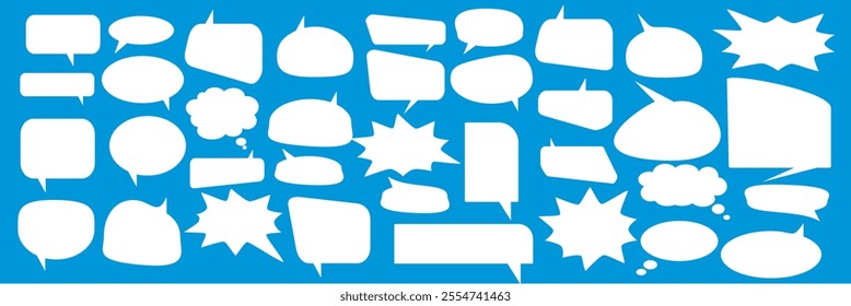 Message comments chat box. Collection of speech bubbles, text boxes and conversation chats in comics. Vektor set of speech bubbles.