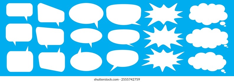 Message comments chat box. Collection of speech bubbles, text boxes and conversation chats in comics. Vektor set of speech bubbles.